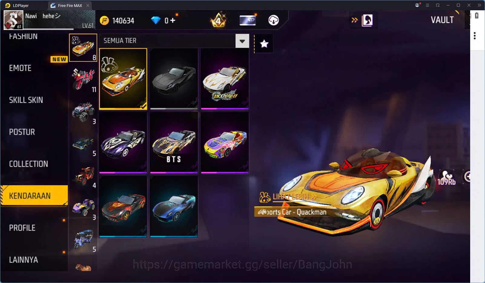 Free Fire Accounts Indonesia Vault 303 | Blueblock Bundle | Jiraiya B image 12