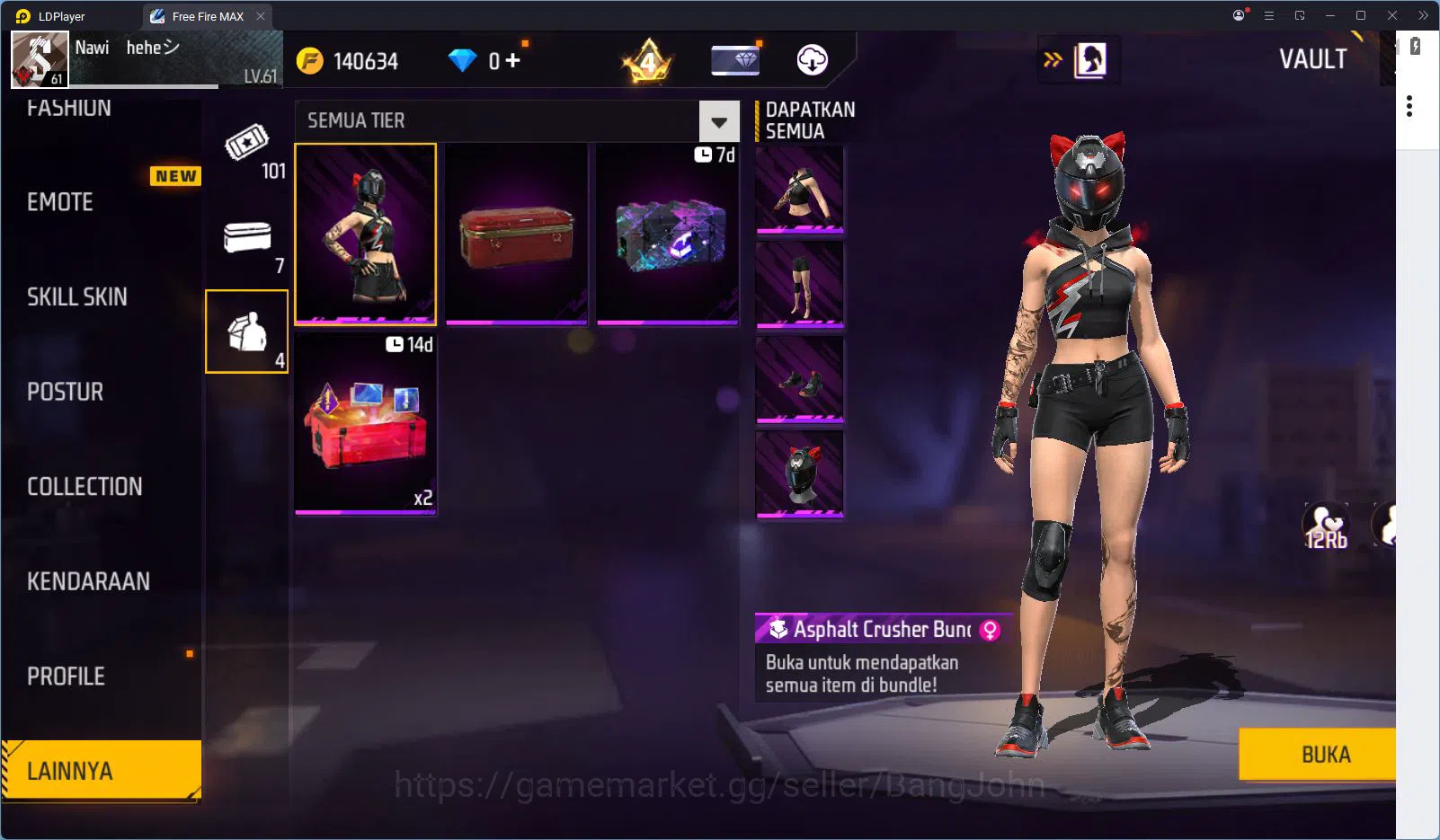 Free Fire Accounts Indonesia Vault 303 | Blueblock Bundle | Jiraiya B image 8