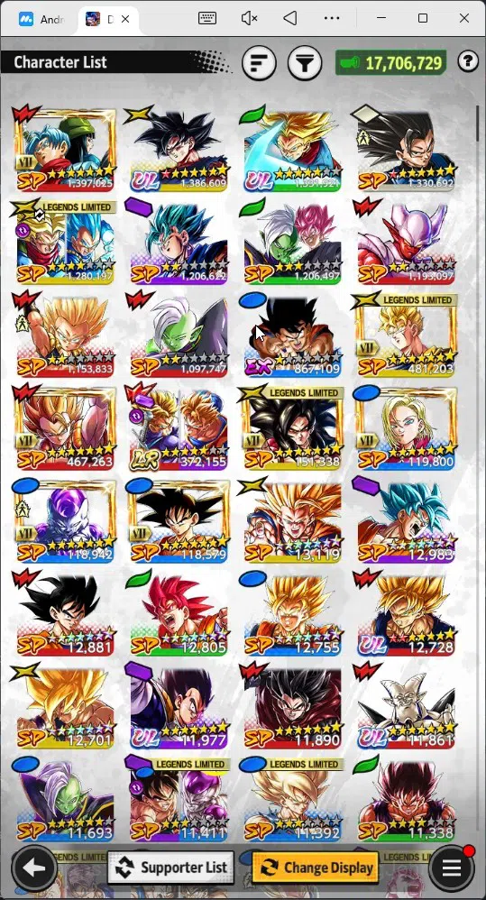 Dragon Ball Legends Accounts High-End Android | Lvl 137|17.7M Total Power|1 LR|5 UL|LR Trunks&Gohan|UL O Shenron,Vegeta,SS 13