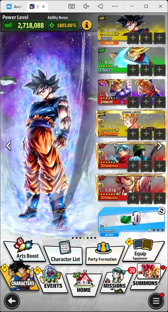 Dragon Ball Legends Accounts High-End Android | Lvl 137|17.7M Total Power|1 LR|5 UL|LR Trunks&Gohan|UL O Shenron,Vegeta,SS 14