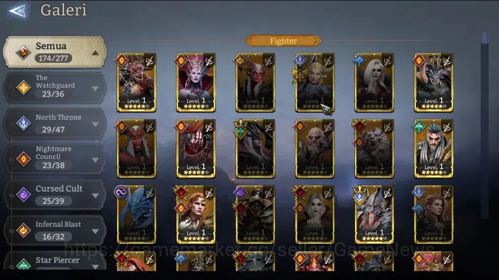 Watcher of Realms Accounts End-Game GLOBAL 60x|Lv80|6.4M Power|7 Lord[Ingrid,Ezareth,Iovar,Elddr,Torodor,etc]+62 15