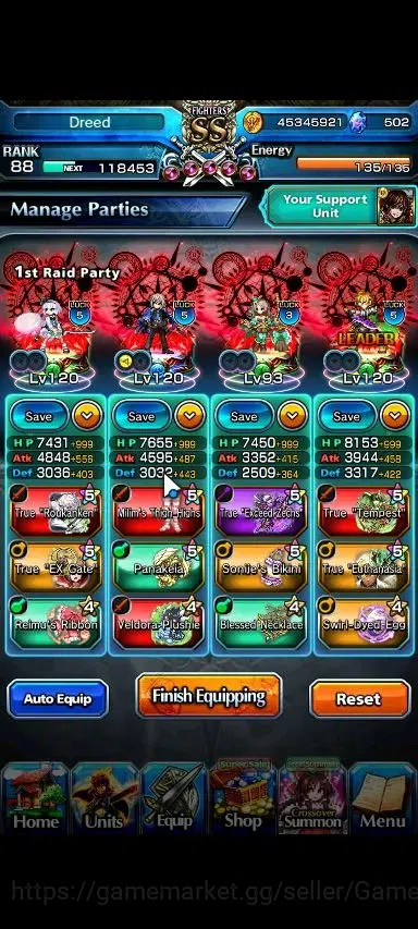 Grand Summoners Accounts Global|Rank 88|502 cc|8 Ascend+3 TW|(Fen,Konpaku,D image 3