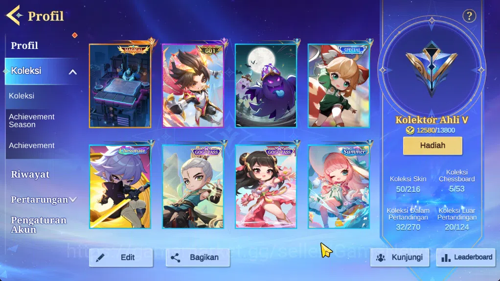 Magic Chess: Go Go Accounts High Mytick69|37Commander 22 Max|54 Skin Epic Go1 Yuzong,12 Special,30 Elite,7 Painted|6 2