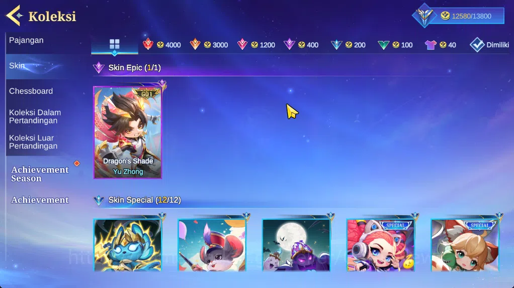 Magic Chess: Go Go Accounts High Mytick69|37Commander 22 Max|54 Skin Epic Go1 Yuzong,12 Special,30 Elite,7 Painted|6 5
