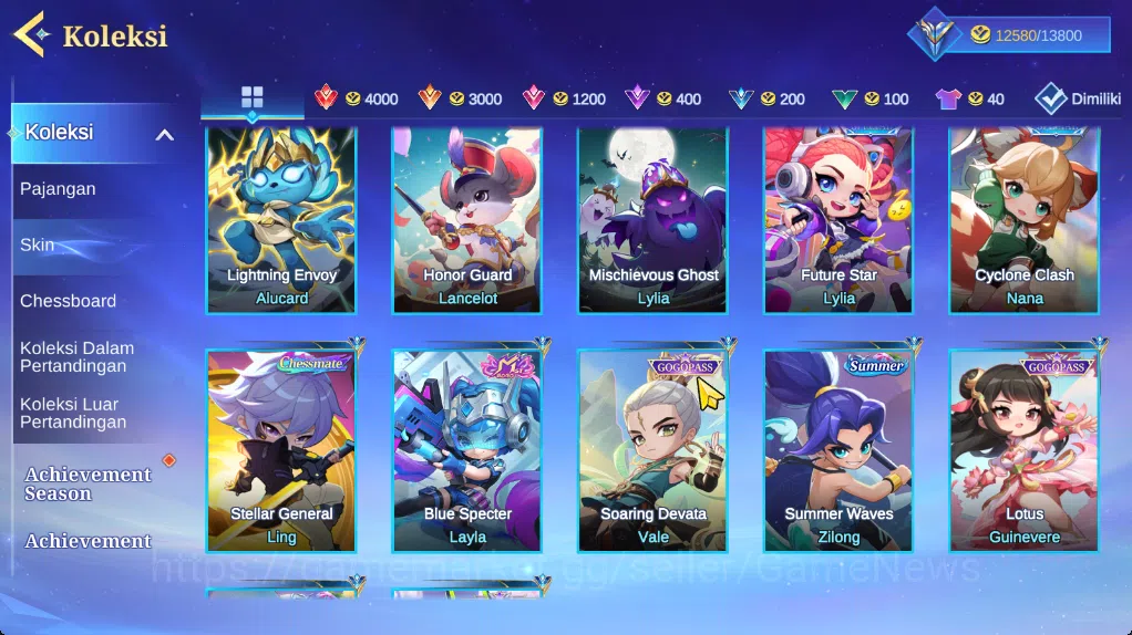 Magic Chess: Go Go Accounts High Mytick69|37Commander 22 Max|54 Skin Epic Go1 Yuzong,12 Special,30 Elite,7 Painted|6 6