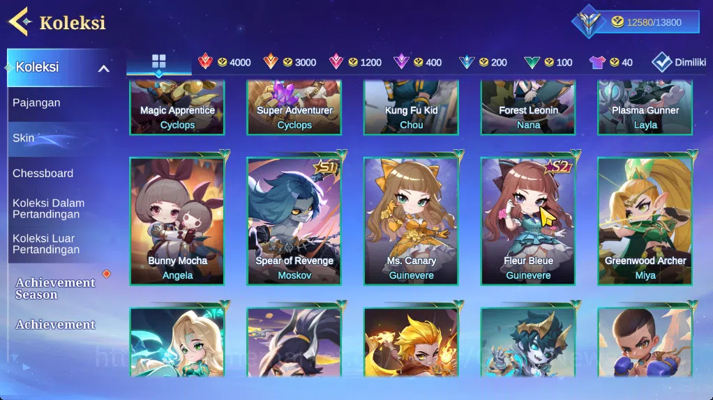Magic Chess: Go Go Accounts High Mytick69|37Commander 22 Max|54 Skin Epic Go1 Yuzong,12 Special,30 Elite,7 Painted|6 9