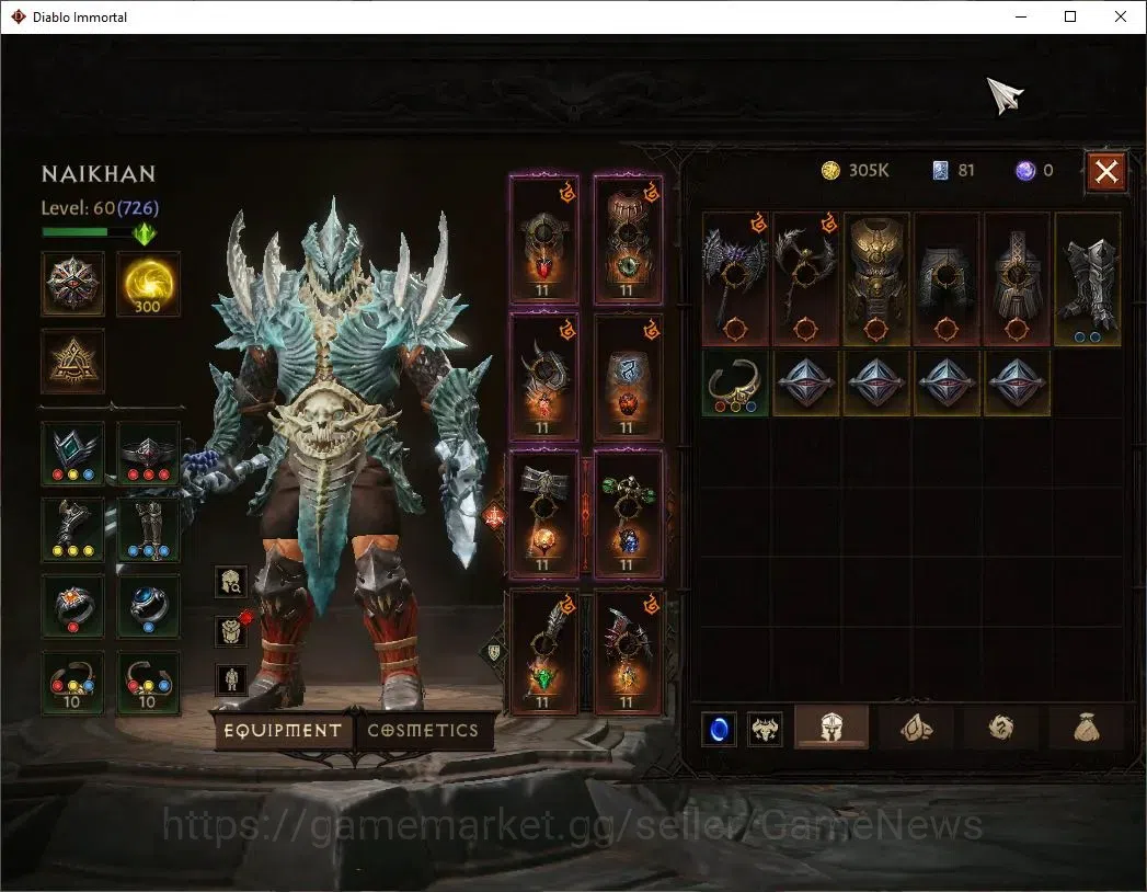 Diablo Immortal Accounts UE-Sescheron|CS ON|Lv60(766)|Barbarian|CR 37K|Reso image 5