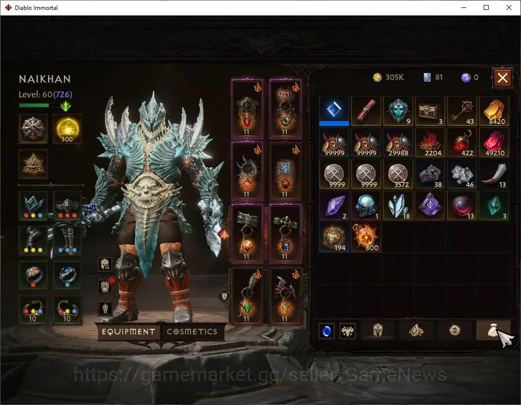 Diablo Immortal Accounts UE-Sescheron|CS ON|Lv60(766)|Barbarian|CR 37K|Reso image 7