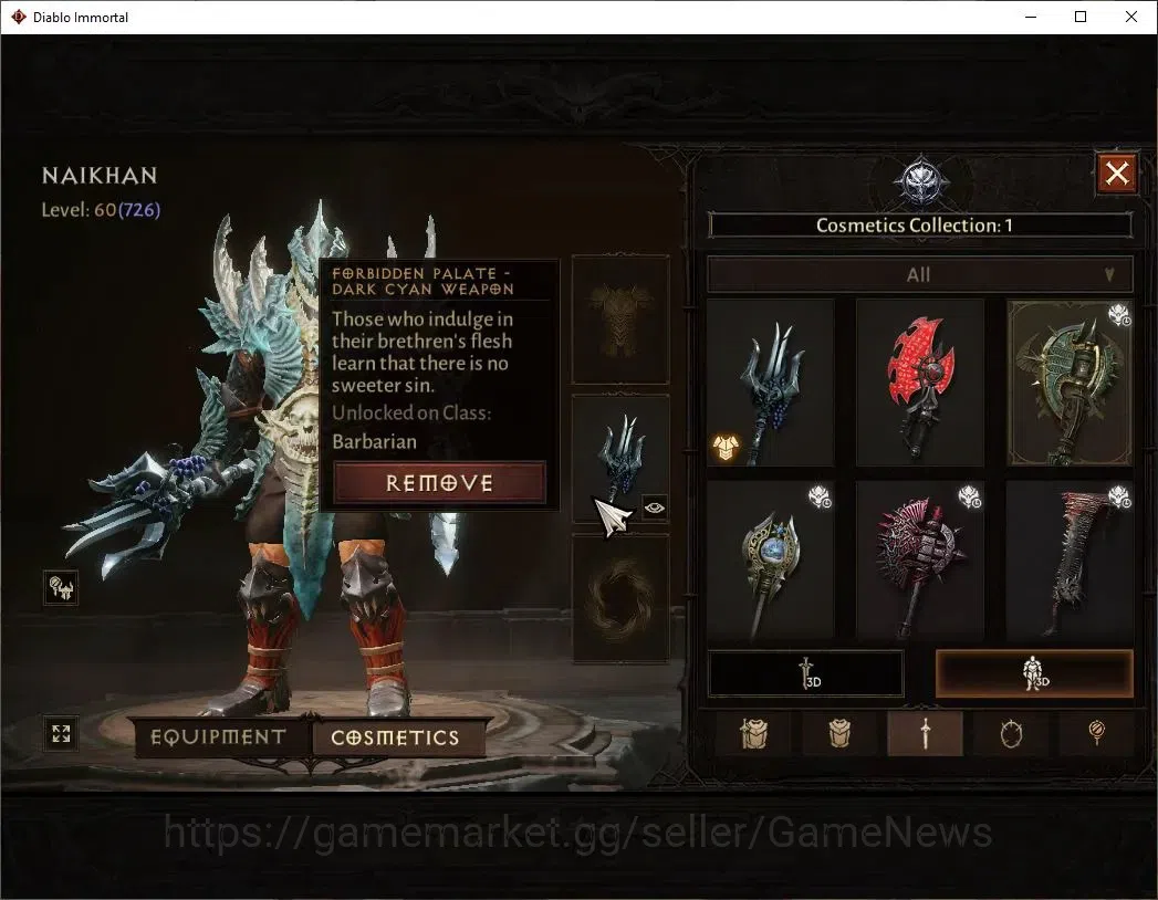 Diablo Immortal Accounts UE-Sescheron|CS ON|Lv60(766)|Barbarian|CR 37K|Reso image 8