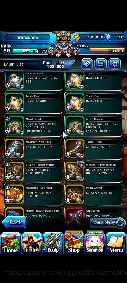 Grand Summoners Accounts Global|Rank 56|5 Ascend| Ultimate Paladin Roy,Sunr image 10