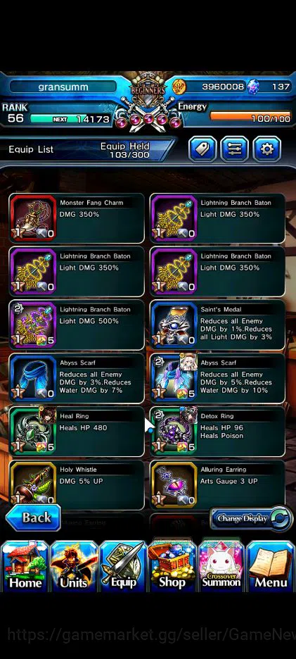 Grand Summoners Accounts Global|Rank 56|5 Ascend| Ultimate Paladin Roy,Sunr image 6