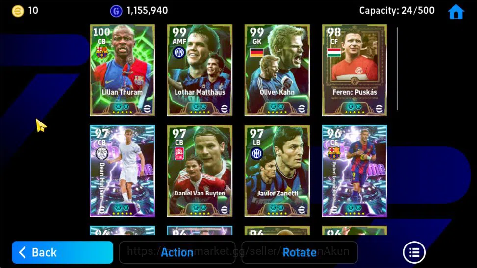 eFootball Accounts Mid-Tier Mobile|Big Time[Rijkaard,C Makelele],L Thuram Arial Fort,Matthaus Phenom Pass,Oliver Khan,Ferenc 4
