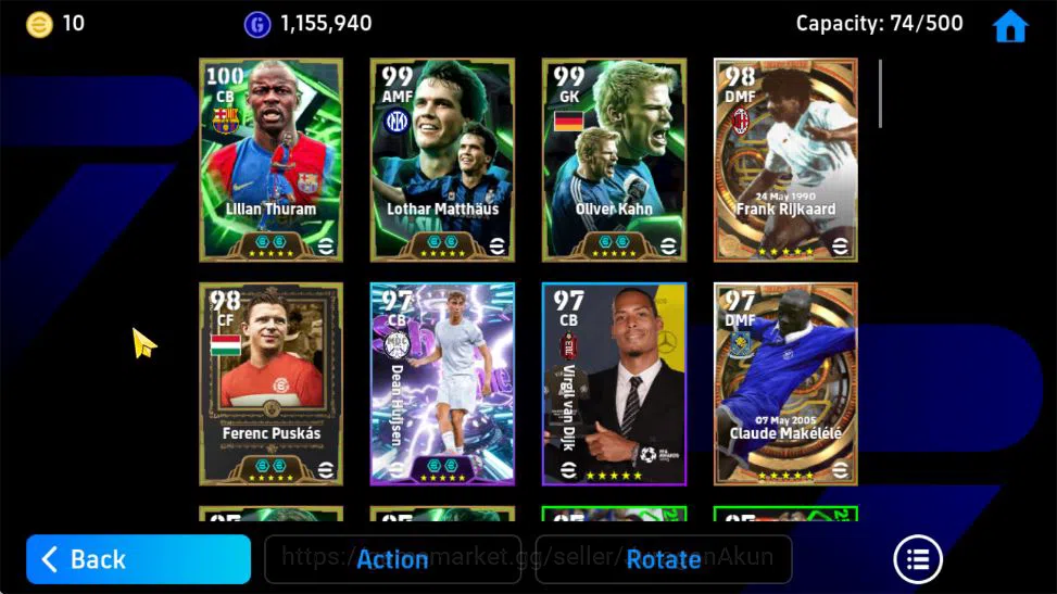 eFootball Accounts Mid-Tier Mobile|Big Time[Rijkaard,C Makelele],L Thuram Arial Fort,Matthaus Phenom Pass,Oliver Khan,Ferenc 7
