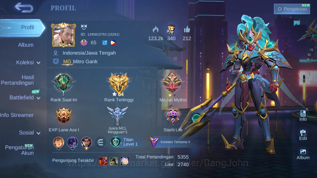 Mobile Legends: Bang Bang Accounts GLOBAL Hero 119 Skin 206 | Luckyb Alpha Eudora | C image 2