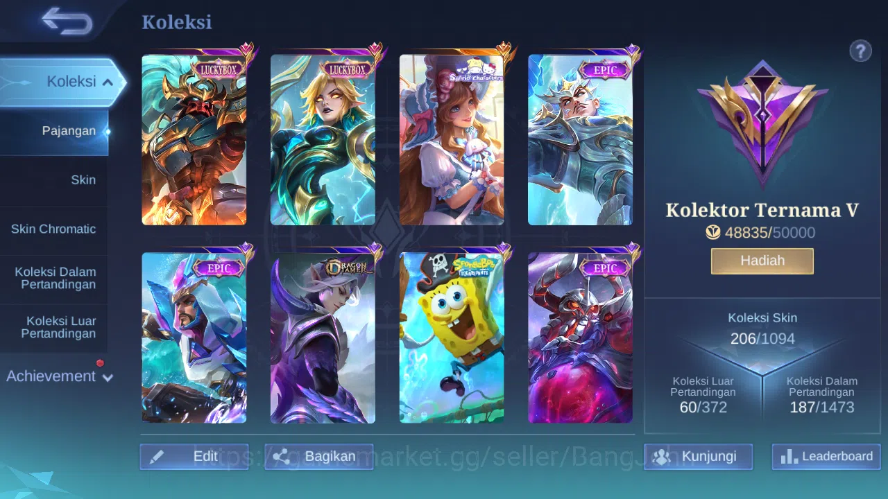 Mobile Legends: Bang Bang Accounts GLOBAL Hero 119 Skin 206 | Luckyb Alpha Eudora | C image 8