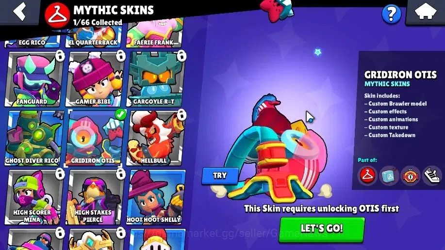 Brawl Stars Accounts 1024 Trophy|16 Brawler 2 Max (Shelly,Edgar) |14k Bling| 1 Legend [Cyber Shelly] 1 Myth [Gridiron Otis 12