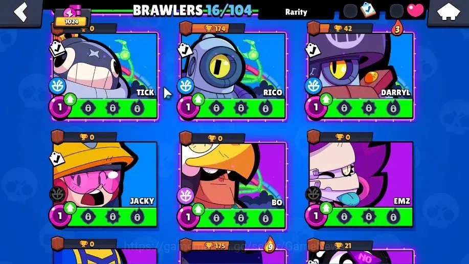 Brawl Stars Accounts 1024 Trophy|16 Brawler 2 Max (Shelly,Edgar) |14k Bling| 1 Legend [Cyber Shelly] 1 Myth [Gridiron Otis 9