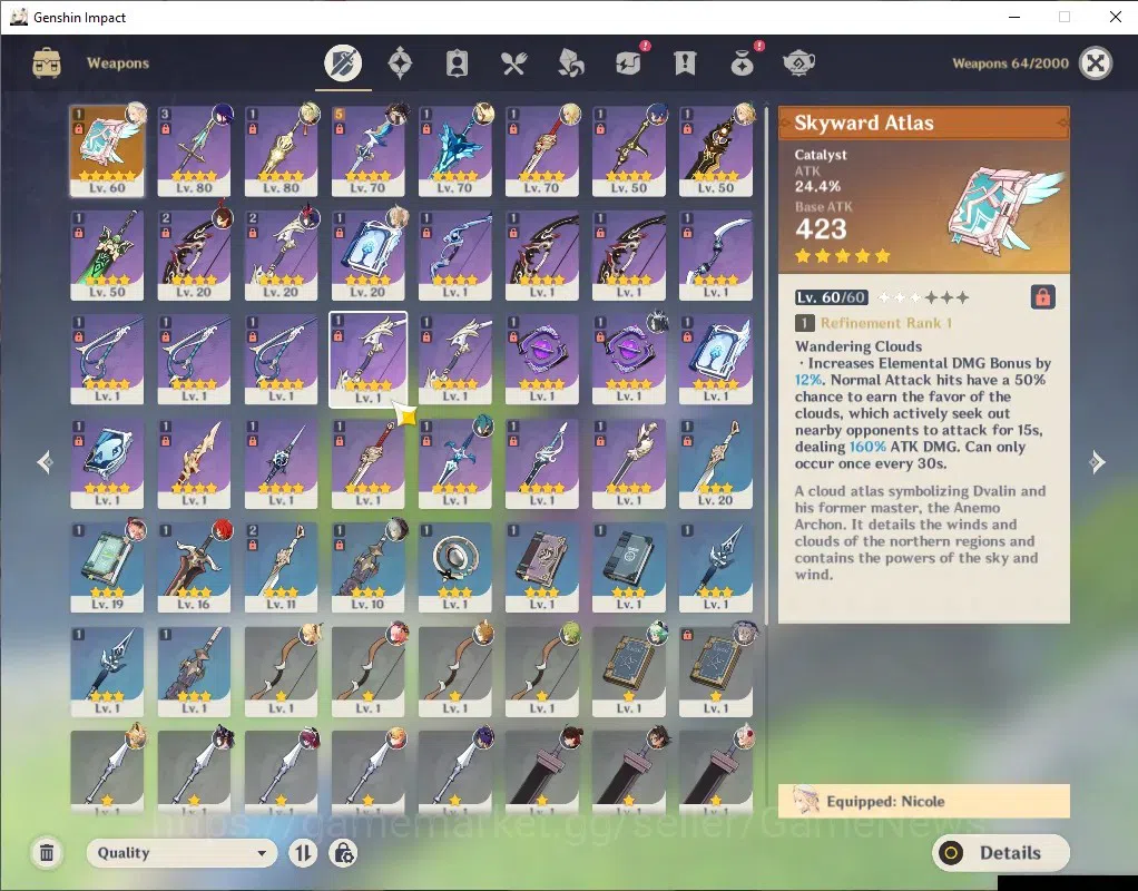 Genshin Impact Accounts ASIA|AR 48|3 Limited + 1(*5 Weapon)|Nicole,Raidden image 3