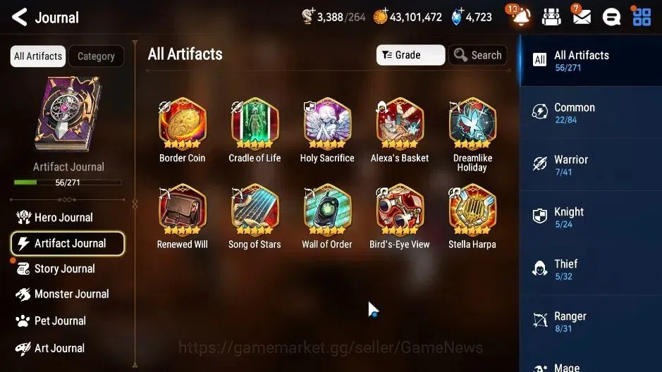 Epic Seven Accounts Starter GLOBAL|UnVerif|5 ML(Salome,Har Setti,ABys Yufine),AFS Flan,Landy|Untouch Theater|4,7K SStone+3K 8