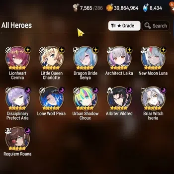 Epic Seven Accounts Mid-Tier GLOBAL UnVerif|NewEra|11 ML(AB Vildred,BW Iseria,etc)+PByblis,AUBE,Ab Fumyr,Rinak,etc|1,2k