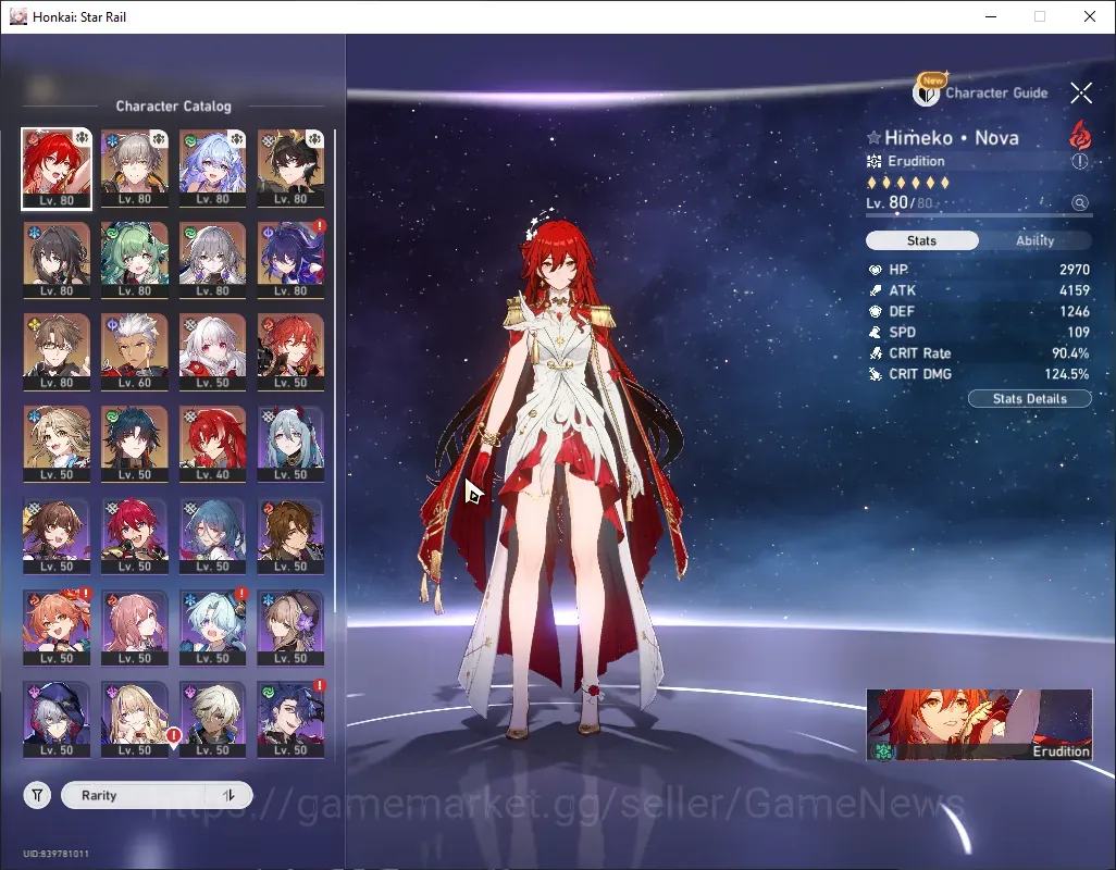 Honkai Star Rail Accounts Others Asia|TL 67|9 Limited|(Himeko Nova E6,Archer)+Sign, Robin Summer,Huohuo,Ruan Mei,Danheng 1