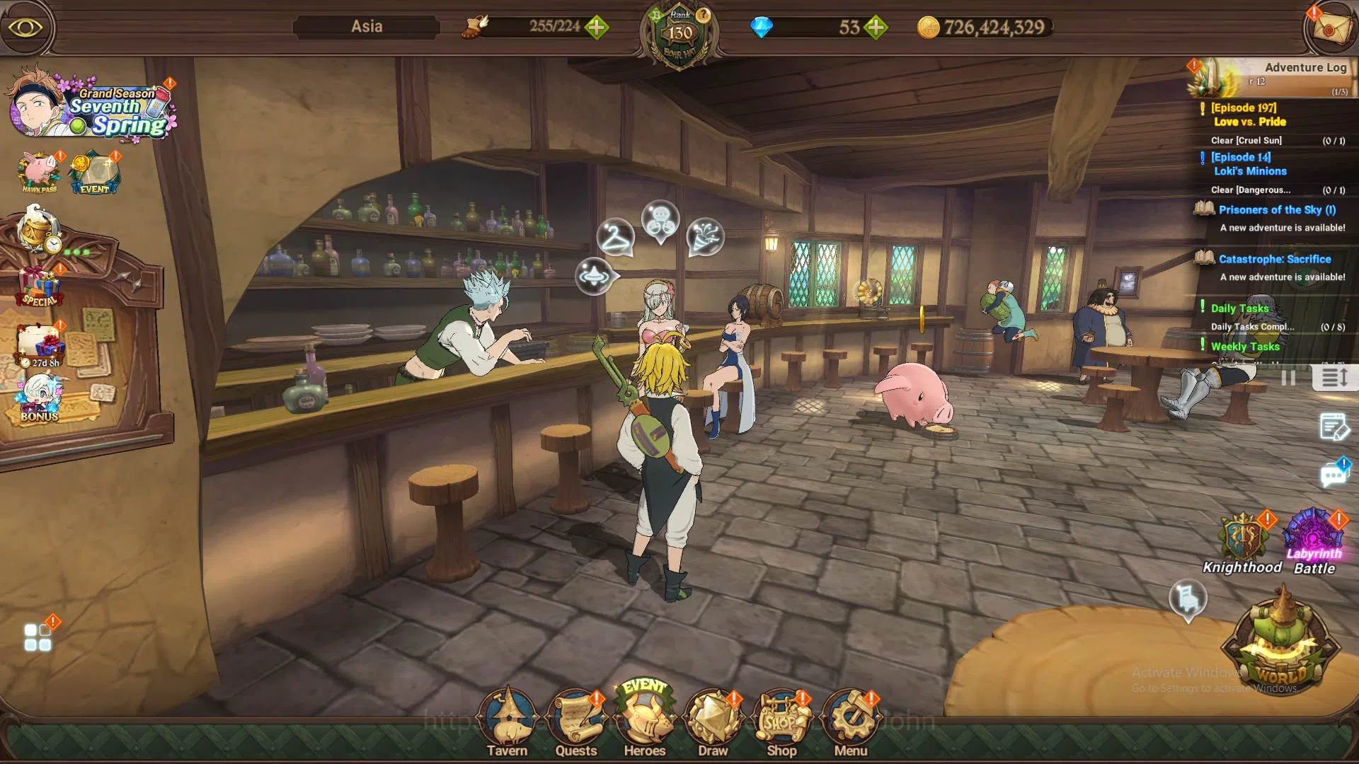 The Seven Deadly Sins: Grand Cross Accounts Others ASIA | 3,4M CC | 6 UR, DKM 2/6, Lancelot 2/6, Meli Eliza, King Diana