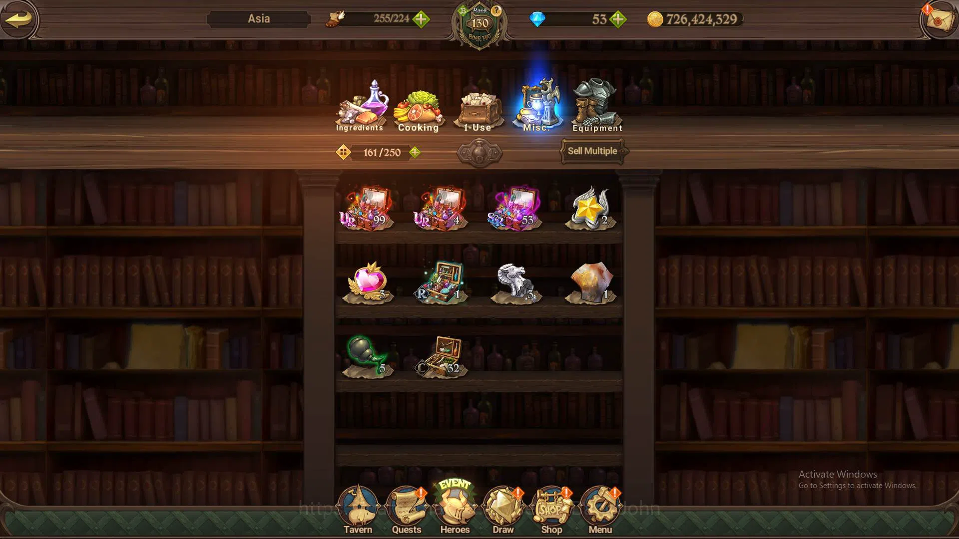 The Seven Deadly Sins: Grand Cross Accounts Others ASIA | 3,4M CC | 6 UR, DKM 2/6, Lancelot 2/6, Meli Eliza, King Diana 7