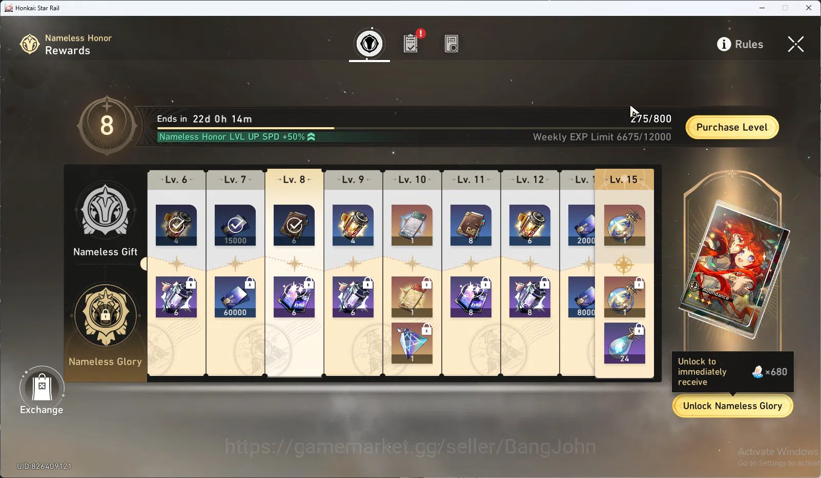 Honkai Star Rail Accounts ASIA TL70 | Castorice+S, Acheron+S, Kafka+S | Cyre image 10