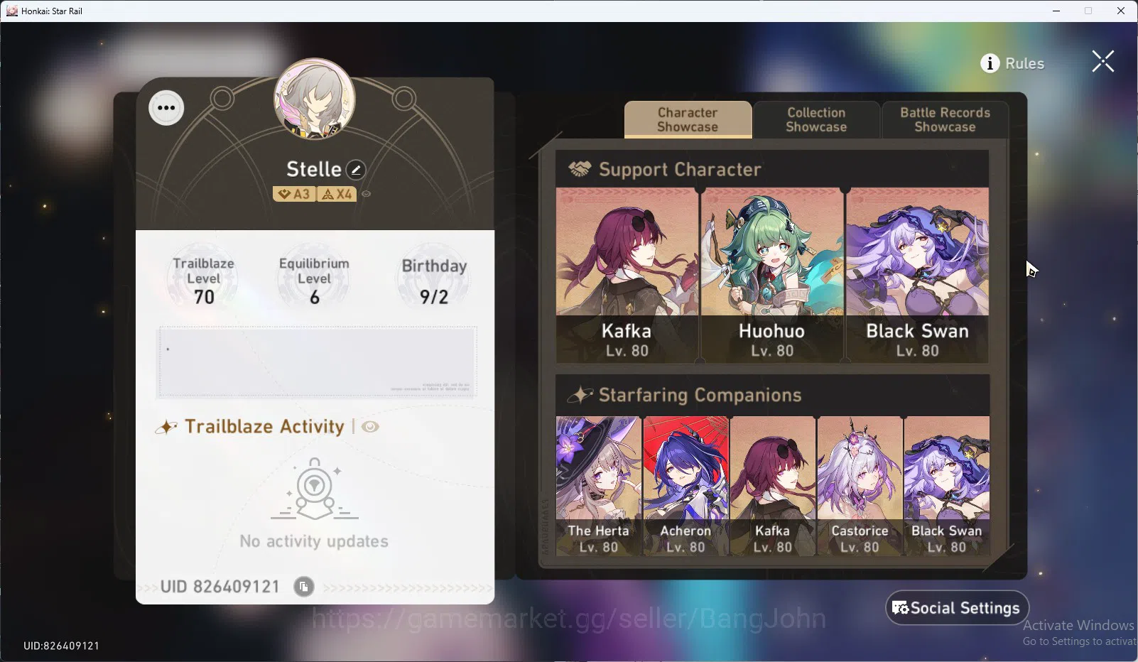 Honkai Star Rail Accounts ASIA TL70 | Castorice+S, Acheron+S, Kafka+S | Cyre image 11