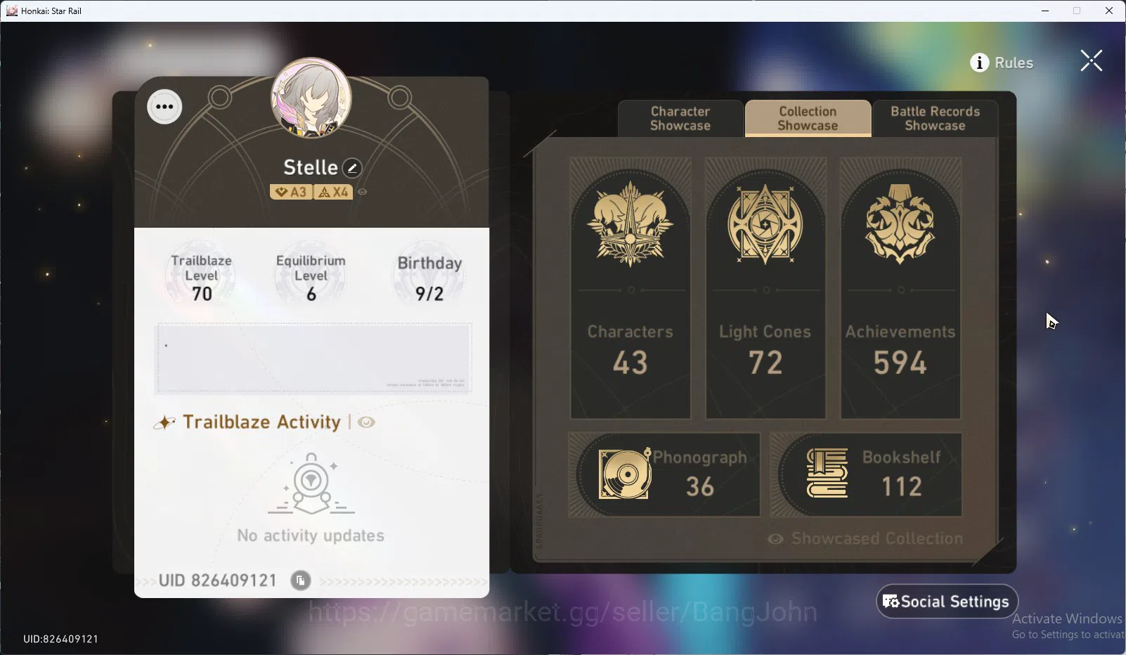 Honkai Star Rail Accounts ASIA TL70 | Castorice+S, Acheron+S, Kafka+S | Cyre image 12