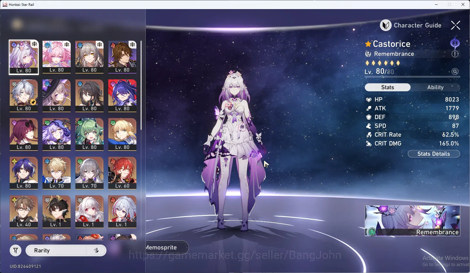 Honkai Star Rail Accounts ASIA TL70 | Castorice+S, Acheron+S, Kafka+S | Cyre image 3