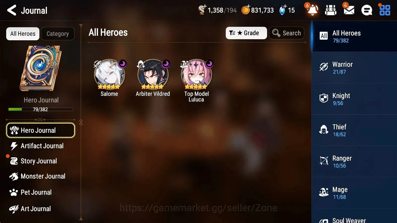 Epic Seven Accounts Starter Global|Starter|2ML (Arbiter Vildred, Top Model Luluca)|PoH ON|Uberius's Tooth, Alexa's 2