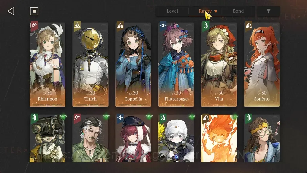 Reverse: 1999 Accounts Midgame Global|Lv 33|5 SSR 1 Limited| Rhiannon P2 |Ulrich P2,Coppelia P1,Flutterpage,Vila|Log 1