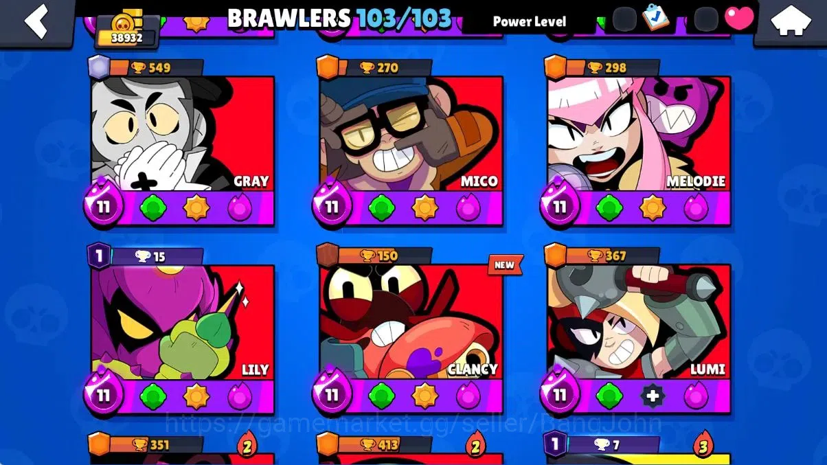 Brawl Stars Accounts Global |38932 Thropy|103 Brawler-60 MaxLv.|50 Hype image 12