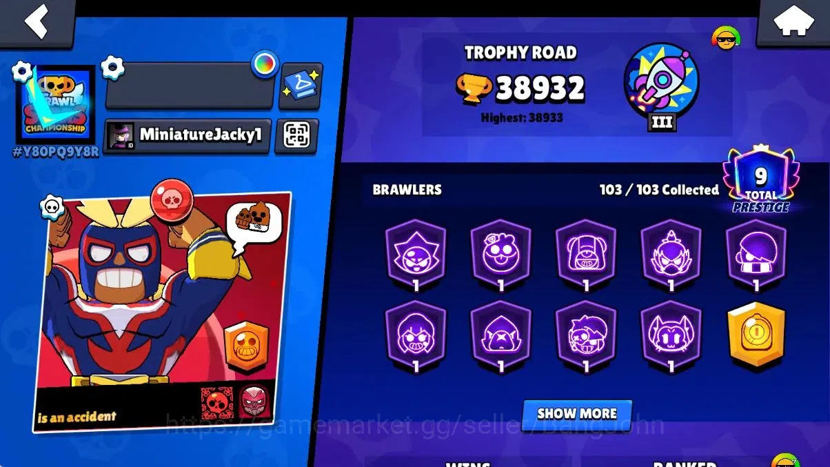 Brawl Stars Accounts Global |38932 Thropy|103 Brawler-60 MaxLv.|50 Hype image 2
