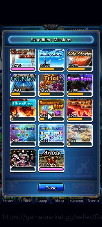 Grand Summoners Accounts Mid-Game Global|Rank 89|Mid Game|16 Ascend+8 16