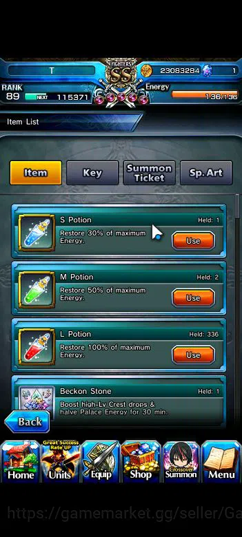 Grand Summoners Accounts Mid-Game Global|Rank 89|Mid Game|16 Ascend+8 2
