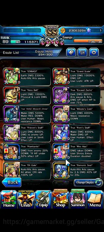 Grand Summoners Accounts Mid-Game Global|Rank 89|Mid Game|16 Ascend+8 6