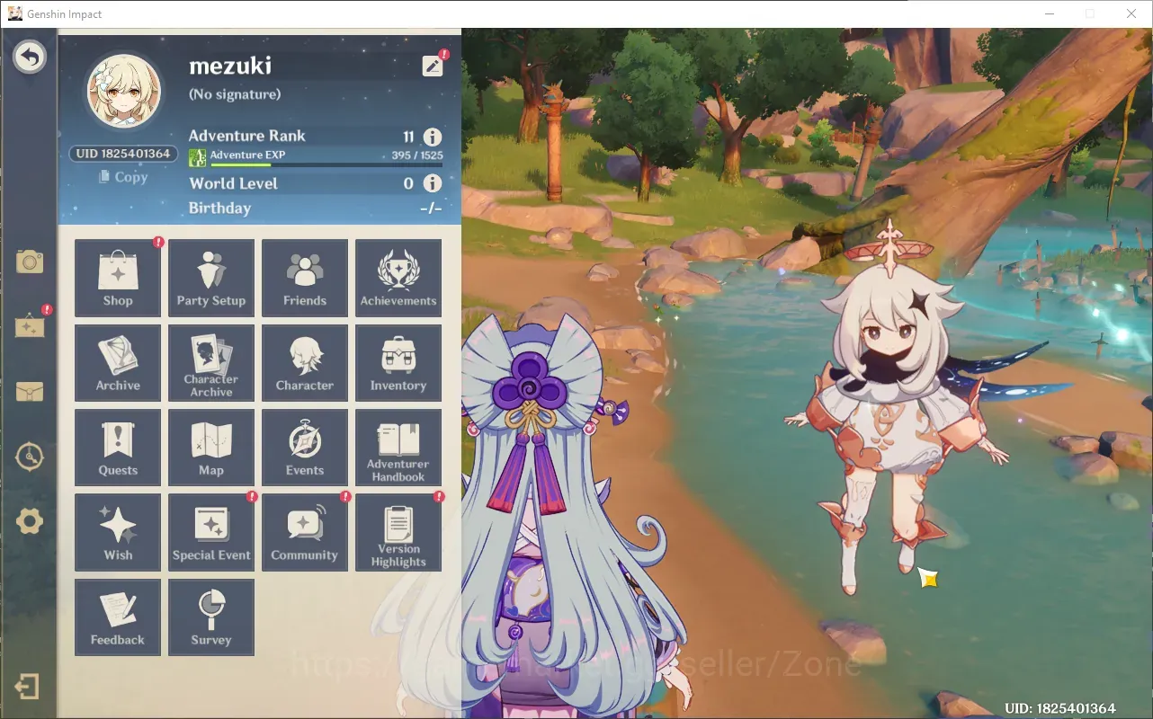 Genshin Impact Accounts Starter ASIA|AR 11|Fresh Starter 1 Limited(Vesna),Diluc,Mizuki C1|Selector Available|MC Female|Low 1