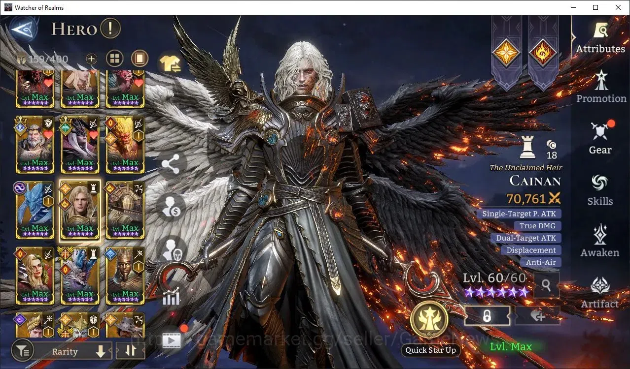 Watcher of Realms Accounts End-Game GlobaL 50x|Lv 68|2,3M Power|5 Lord(ValderonA3,TorodorA1,Laya,Etc)|20 1
