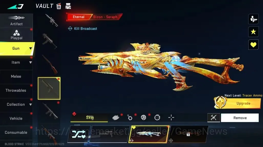 Blood Strike Accounts Others Asia|Eternal Bizon Seraph Lv2|Ultra UMP45 Oni Piercer,Vector Flame|Collab KAG-6 Beast 1