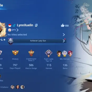 Honor of Kings Accounts Rare Skin Global|115H 136S|Flawless:Arli|Limited:Lady Sun&Garo|Legend:Yao|SXD:Hou