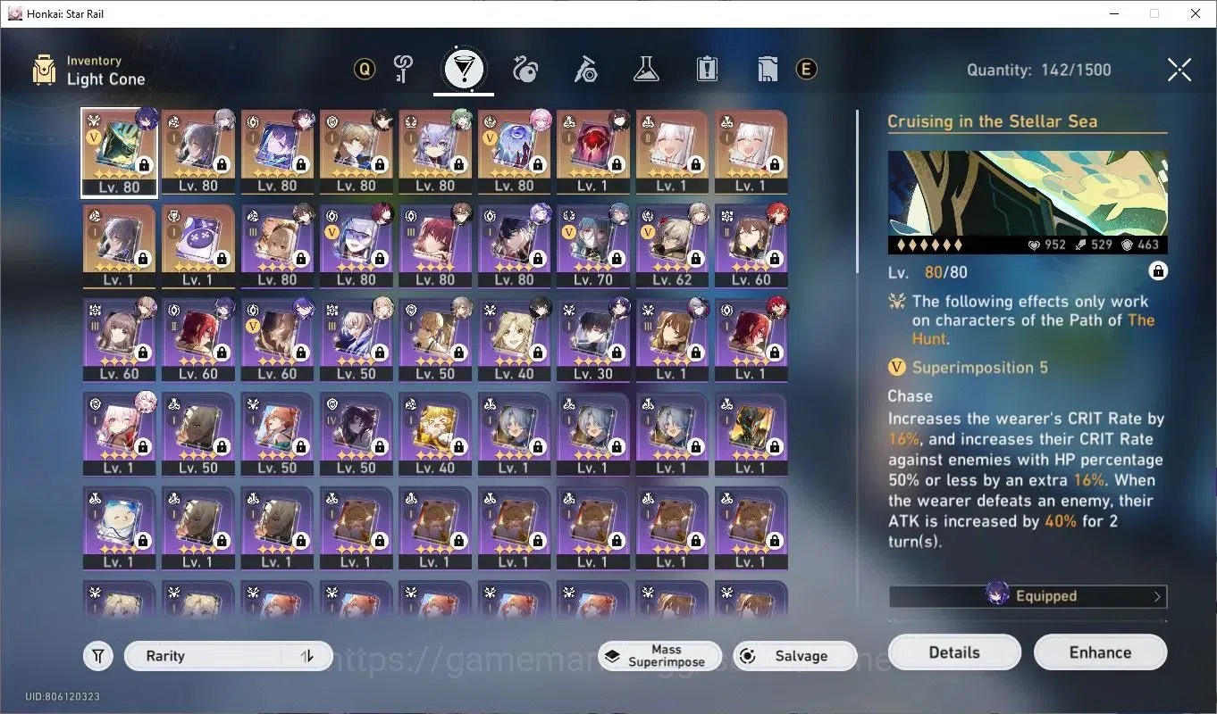 Honkai Star Rail Accounts Others ASIA|TL70|Premium DOT |12 Lim 5* incl Hysilens, Kafka, Ruan Mei, wolf 999 etc |pity 3