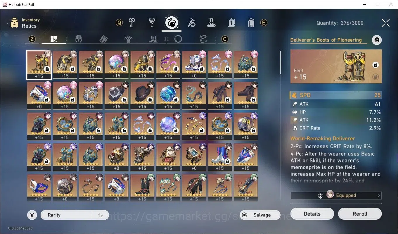 Honkai Star Rail Accounts Others ASIA|TL70|Premium DOT |12 Lim 5* incl Hysilens, Kafka, Ruan Mei, wolf 999 etc |pity 4