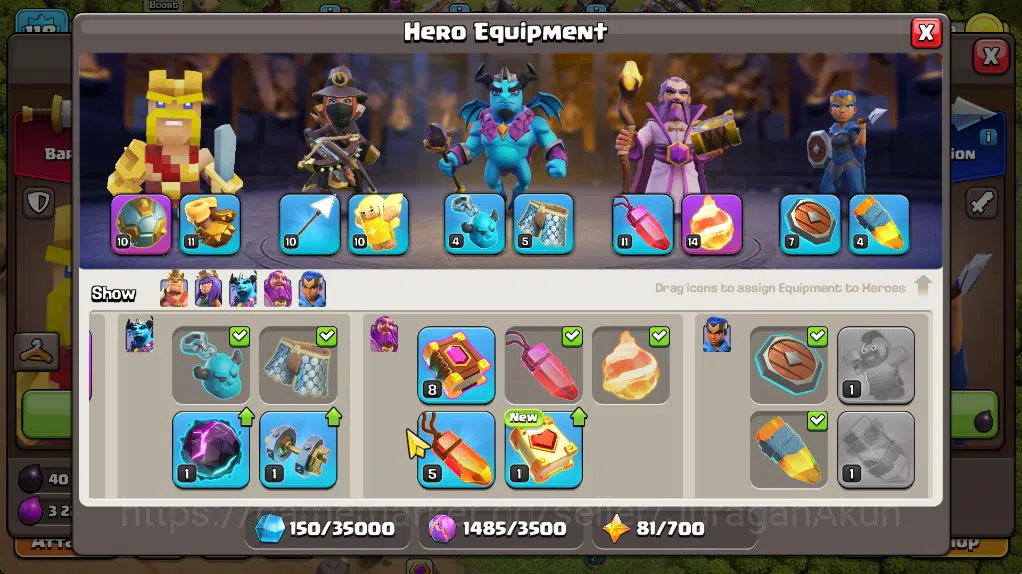 Clash of Clans Accounts Starter TH 13 - BH 8|Limited Skin|LV 118|HH 7|BK 46,AQ 48,GW 25,MP 32,RC 8|CN OFF|Protect ON|TAKE 6
