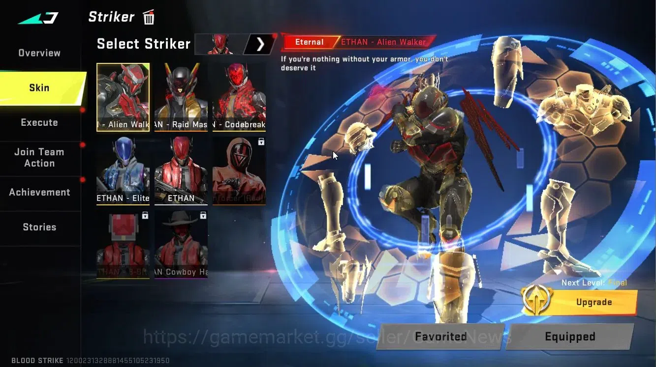 Blood Strike Accounts ASIA|2 ETERNAL[ETHAN-Alien Walker,DEagle]|Melee St image 3
