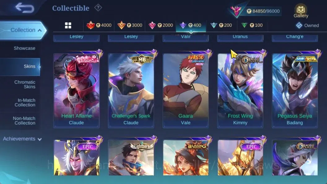 Mobile Legends: Bang Bang Accounts Hero 132|Skin 271|High Glory 91|KOF(Gusion,Karina) image 13