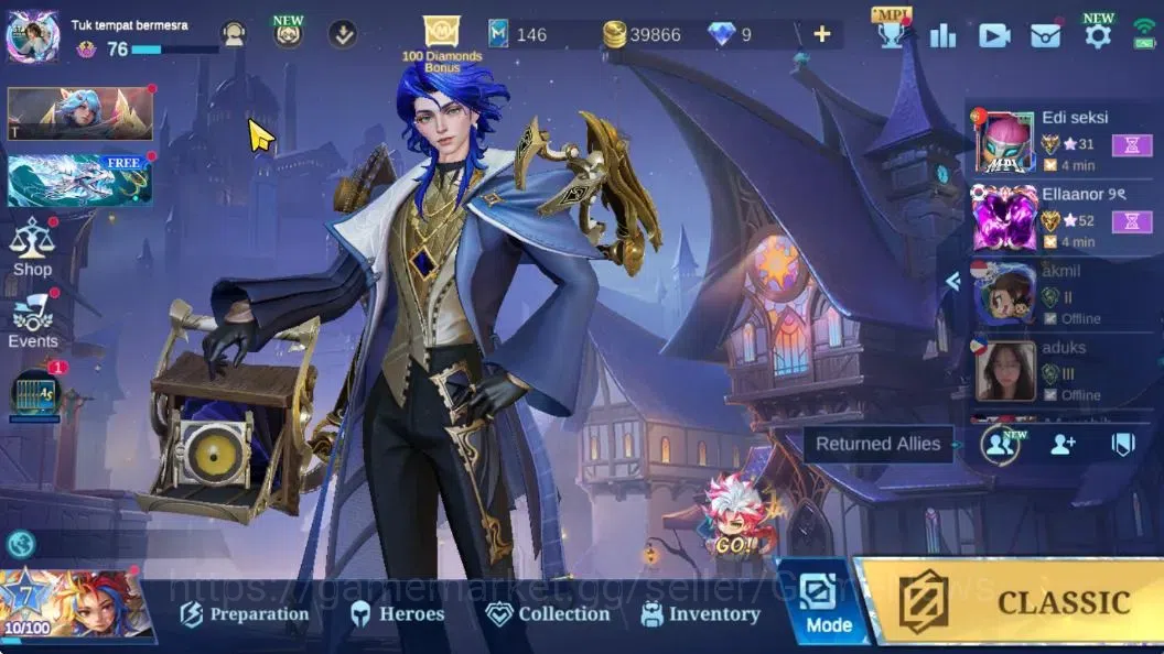 Mobile Legends: Bang Bang Accounts Hero 132|Skin 271|High Glory 91|KOF(Gusion,Karina) image 2