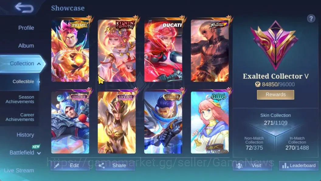 Mobile Legends: Bang Bang Accounts Hero 132|Skin 271|High Glory 91|KOF(Gusion,Karina) image 4
