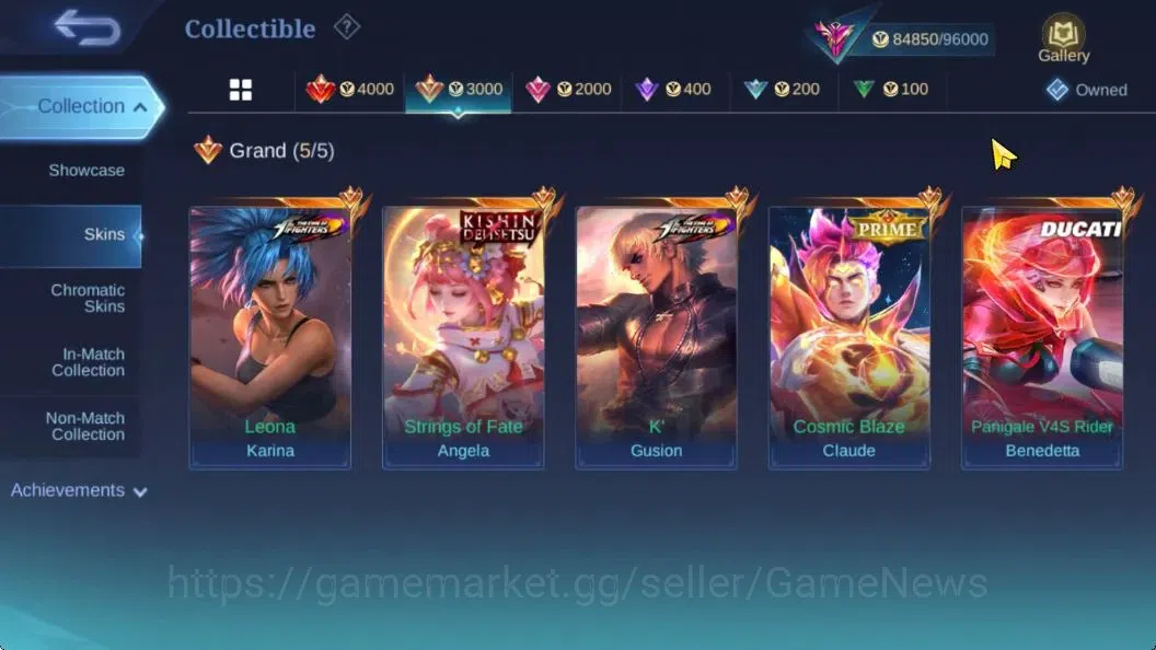 Mobile Legends: Bang Bang Accounts Hero 132|Skin 271|High Glory 91|KOF(Gusion,Karina) image 7